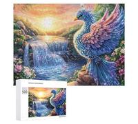 Oiseau Divin coloré sur Les Vagues de l'océan Puzzle 500 Pièces pour Adultes Jeu De Détente Endurance Mentale Cadeau pour Longues Soirées 500 PCS