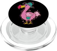 Oiseau Dodo Rose avec Chapeau PopSockets PopGrip pour MagSafe