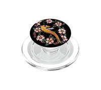 Oiseau d'oriole et Fleurs Roses Illustration Florale PopSockets PopGrip pour MagSafe