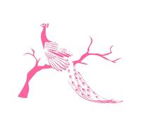 Oiseau du paradis Magnifique arbre Fairy Tail Stickers muraux 51x67.7cm Décoration de carrosserie Rose