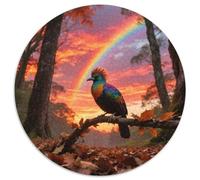 Oiseau du paradisPuzzle Rond 1000 Pièces Complexité Visuelle 10 Ans Et Plus Amélioration Reconnaissance Motifsoiseau Décoration Chambre Enfants Coffret Cadeau 1000pcs (67.5x67.5cm)