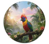 Oiseau du paradisPuzzle Rond 1000 Pièces Facile Débutants Hobby Relaxantoiseau Idéal pour Loisirs Week-End Présent Éducatif 1000pcs (67.5x67.5cm)