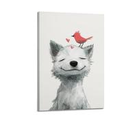 Oiseau-e Posters sur toile, art mural, affiches pour salon, chambre à coucher, peinture avec cadre, 60 x 90 cm