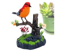 Oiseau électronique comme animal de compagnie - Porte-stylo avec chant des oiseaux - Oiseau réaliste mobile pour Pâques, Noël, bureau, salon