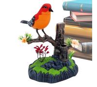 Oiseau électronique de compagnie - Pot à crayons avec trine pour bureau - Oiseau animal de compagnie décoratif réaliste pour chambre d'enfant, salon, cuisine, anniversaire et Pâques pour