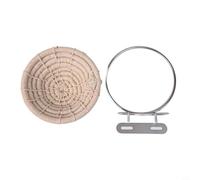 Oiseau en corde de coton pour nid pour perroquets, perruches, canaris, perchoir d'élevage chaud tissé à la main avec crochet en acier, lit suspendu naturel sûr pour cage, blanc, 13,5 cm