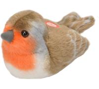 Oiseau en peluche rouge avec son - 15 cm