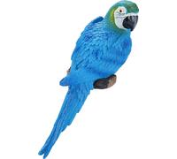Oiseau en résine Figurine Perroquet Modèle Jouet Sculpture de jardin Décoration murale (Bleu Gauche)