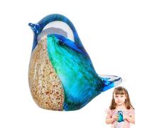 Oiseau en verre fait à la main, oiseaux faits à la main | Figurine d’oiseau bleu en verre soufflé,Décoration de centre de table pour la maison, Figurine d'animal presse-papier en pour bibliothèques, s