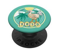 Oiseau éteint Dodo sur Une Plage Tropicale PopSockets PopGrip Adhésif