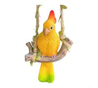 Oiseau extérieur suspendu en résine pour perroquet balançoire pour espaces dynamiques (jaune)