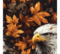 Oiseau Feuilles Papier Peint Adhesif Aigle à tête Blanche Motif Mural Film Décoratif Meuble Intissé Wallpaper Autocollant Imperméable Mat Stickers Collant pour Armoires Murs Salon Chambre 0.52X10 M