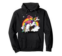 Oiseau Flamant Rose Chevauche Licorne Arc en Ciel Filles Sweat à Capuche