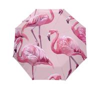 Oiseau Flamant Rose d'amour Parapluie Pliant Enfant Garçons Filles Automatique Protection UV Parapluies Coupe-Vent pour Voyager