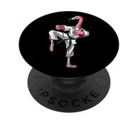 Oiseau Flamant Rose Karaté Kickboxing Kung Fu Arts Martiaux PopSockets PopGrip Adhésif