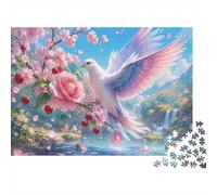 Oiseau Fleur Cerise 1000pcs Mini Puzzle pour Famille Difficile | 38x26cm Carton Décor Salon Structure Durable Cadeau Anniversaire Soulagement Anxiété