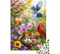 Oiseau Fleur Nid Puzzle, 1000 Pcs Jeu D'intérieur Adulte | 70x50cm Carton, Exercice Mental, Ajustement Précis, Amateurs D'art, Réduction Du Stress