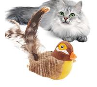 Oiseau Gazouillant Simulé - Peluche 14x7cm | Jouet Pour Chat Flappy Bird | Jouet D'oiseau Chantant Interactif Avec Queue À Plumes | Melody Chaser Activé Par Le Toucher Pour Que Les Chats Puissent