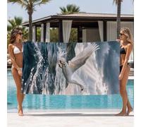 Oiseau Grande Serviette de Plage,Séchage Rapide Anti Sable 150x75cm K-3087 | Océan Serviette de Plage Microfibre avec Polyvalente pour Plage Piscine,Yoga et Voyage accessoire d'été extérieur