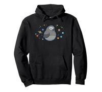 Oiseau Gris Africain Chubby as a Planet Solar System Birb Sweat à Capuche