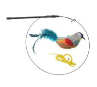 Oiseau Interactif Électrique pour Chat avec Son Réaliste, Peluche | Cataire Intégrée, Bâton de Jeu, 2 Piles Bouton , pour Chatons et Chats D’intérieur