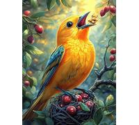 Oiseau jaune dans la forêt magique 1000 Pièces Puzzle Créatif En Carton Haute Qualité Conte de fées animaux et plantes Difficulté Moyenne Activité Manuelle Loisir Créatif Cadeau Créatif Saint Valentin