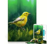 Oiseau Jaune dans l'herbe Puzzle de 1000 pièces pour Adolescents Jeu de Stimulation Cognitive Ajustement Parfait Format Compact Idéal pour des Moments de Jeu en Famille (38x26cm)