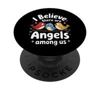 Oiseau Je Crois qu'il y a des Anges Parmi Nous PopSockets PopGrip Adhésif