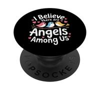 Oiseau Je Crois qu'il y a des Anges Parmi Nous PopSockets PopGrip Adhésif