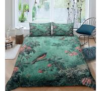 oiseau Linge de Lit Microfibre Hypoallergique 3 pièces 3D Effet Respirante Garden wildlife scène Housse de Couette avec 2 Taies d'oreiller Confortable for Décoration de Chambre Super king（260x220cm）