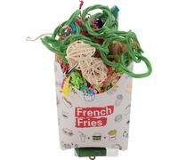 Oiseau mâcher écrasé jouet de recherche de nourriture coloré encourager instincts papier écrasé pour petit moyenpAtbirds boîte à frites française