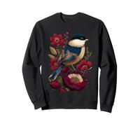Oiseau mésange, Fleurs Sauvages Sweatshirt