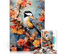 Oiseau mésange Puzzle de 1000 pièces pour Adultes Défi Difficile pour soulager Le Stress Cadeau d'œuvre d'art 38x26cm