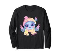Oiseau Mignon Portrait d'hiver Personnage fantaisiste bébé Graphique Manche Longue