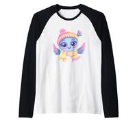 Oiseau Mignon Portrait d'hiver Personnage fantaisiste bébé Graphique Manche Raglan