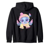 Oiseau Mignon Portrait d'hiver Personnage fantaisiste bébé Graphique Sweat à Capuche