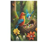 Oiseau Mignon Puzzle Adulte 1000 Pièces Artisanat Cadeau Famille Puzzles Jouet en Bois Cadeau Unique Décoration Intérieure 78×53cm