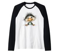 Oiseau Moelleux Curieux Qui Regarde Un Animal Mignon Manche Raglan