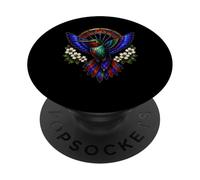 Oiseau mosaïque Florale Colibri vitrail PopSockets PopGrip Adhésif