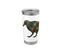 Oiseau mosaïque Kiwi géométrique Gobelet isotherme en acier inoxydable double paroi