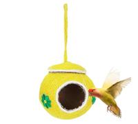 Oiseau | Nichoir en coquille naturelle tissée à la main - Maison anti-morsure pour perroquet pour lapin, hamster, gerbille, chinchillas, canari, calopsitte