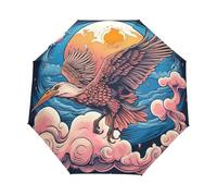 Oiseau Pélican De Lune Artistique Parapluie Pliant Enfant Garçons Filles Automatique Protection UV Parapluies Coupe-Vent pour Voyager