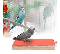 Oiseau Perche Stand en Bois Naturel Rough Plate-Forme Jouet Terrain De Jeux Patte De Meulage Propre Givré Conseil pour Pet Perroquet Hamster Écureuil(Red)