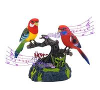 Oiseau perruche parlant - Moineau réaliste activé par le son électrique | Simulation interactive et mignonne, répétition du discours sur une branche d'arbre, bureau, salle de jardin, jouet décoratif é