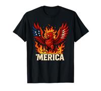 Oiseau phénix américain en feu avec Ailes de Drapeau américain T-Shirt