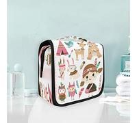 Oiseau Rose D’Ours De Wapiti Trousse De Toilette Sac Pliable Suspendu Cosmétique Sac Rangement Maquillage sacs pour Voyage Femmes Filles