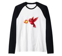 Oiseau rouge de feu - Oiseau légendaire flammes fantaisie art Manche Raglan