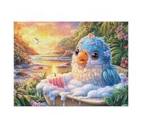 Oiseau se baignant dans Une Baignoire avec Une Bougie Puzzles 500 Pièces pour Adultes Educa Décoration Intérieure Moderne Famille Challenge Difficile Divertissement Artistique 500 PCS