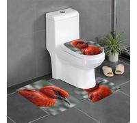 Oiseau Sentinelle À Capuchon Carpettes De Toilette 3Pcs, Tapis De Bain Décoratif Housse D'Abattant pour Maison Chambre À Coucher