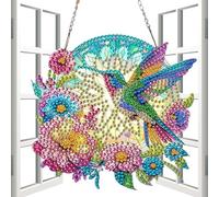 Oiseau Strass Art Peinture Attrape- DIY Mignon Ornement Acrylique | Attrape-soleil de jardin pour maison, jardin, mur, fenêtre, intérieur et extérieur